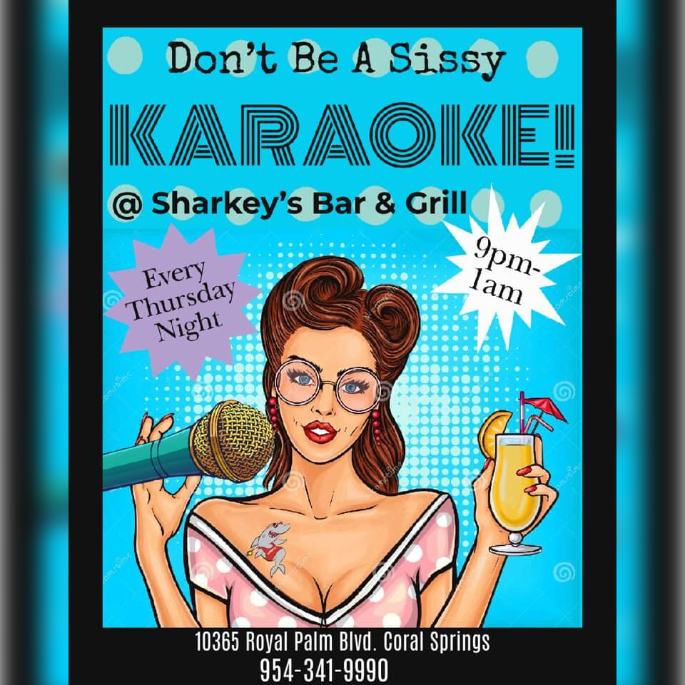 Sharkey's Bar and Grill Karaoke Night Flyer
