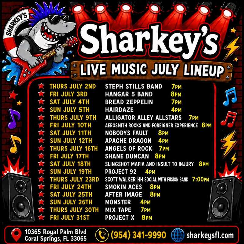 July Live Music Coral Springs